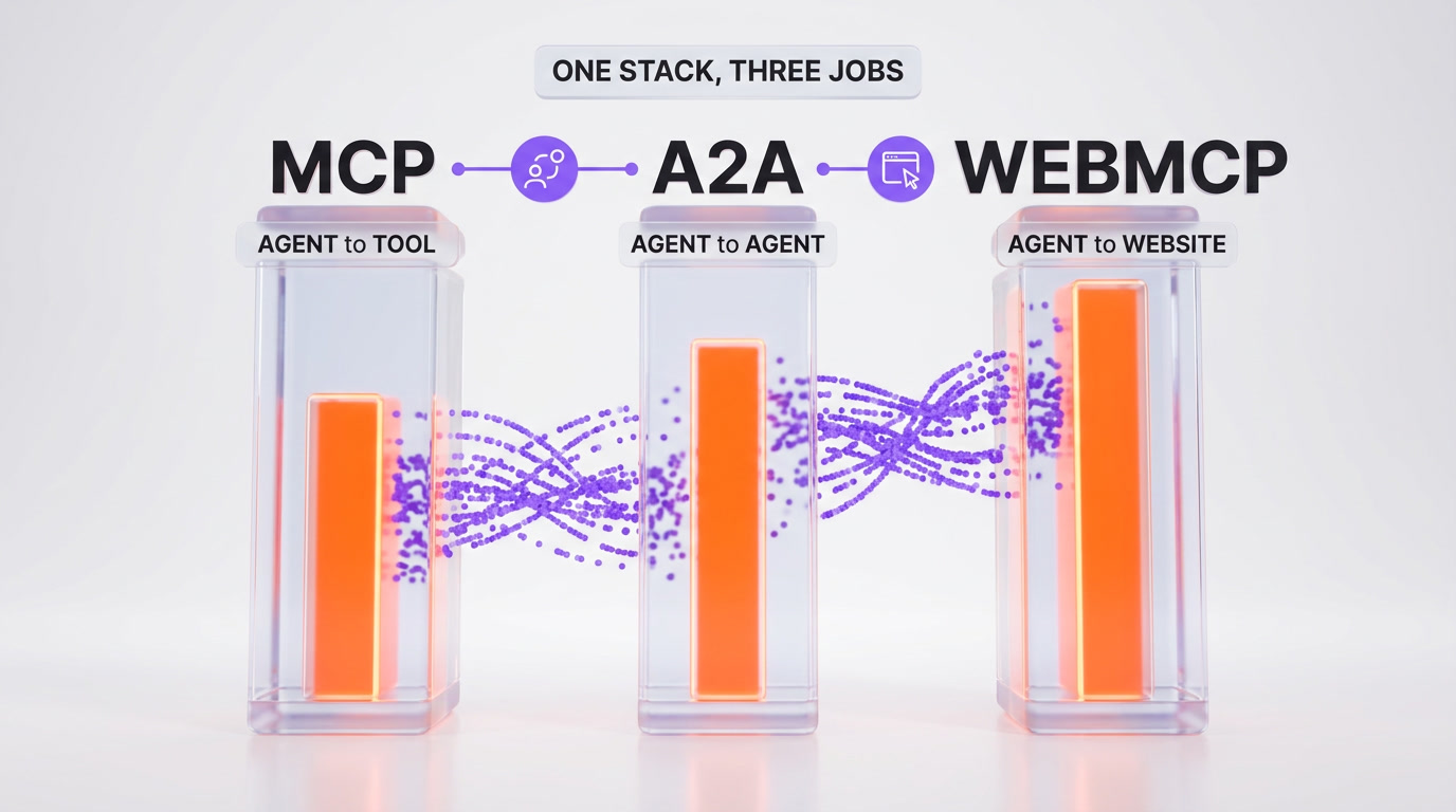 MCP vs A2A vs WebMCP — comparison of the three agentic web protocols