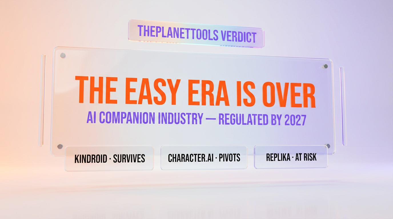 ThePlanetTools verdict on AI companion regulation 2026 — the easy era is over