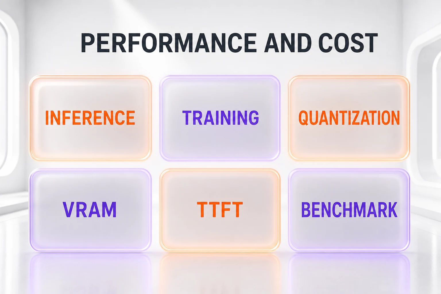 Performance and cost: inference, training, quantization, VRAM, TTFT, benchmark — Illustration