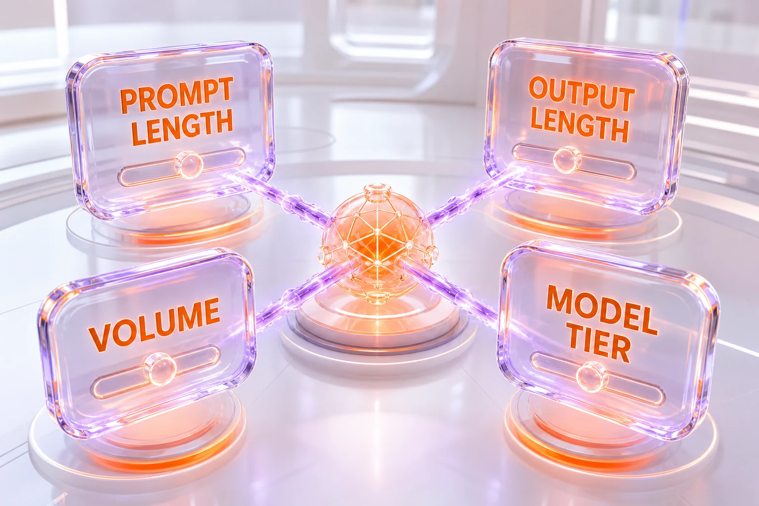 The four levers that drive AI model cost — prompt length, output length, volume, and model tier