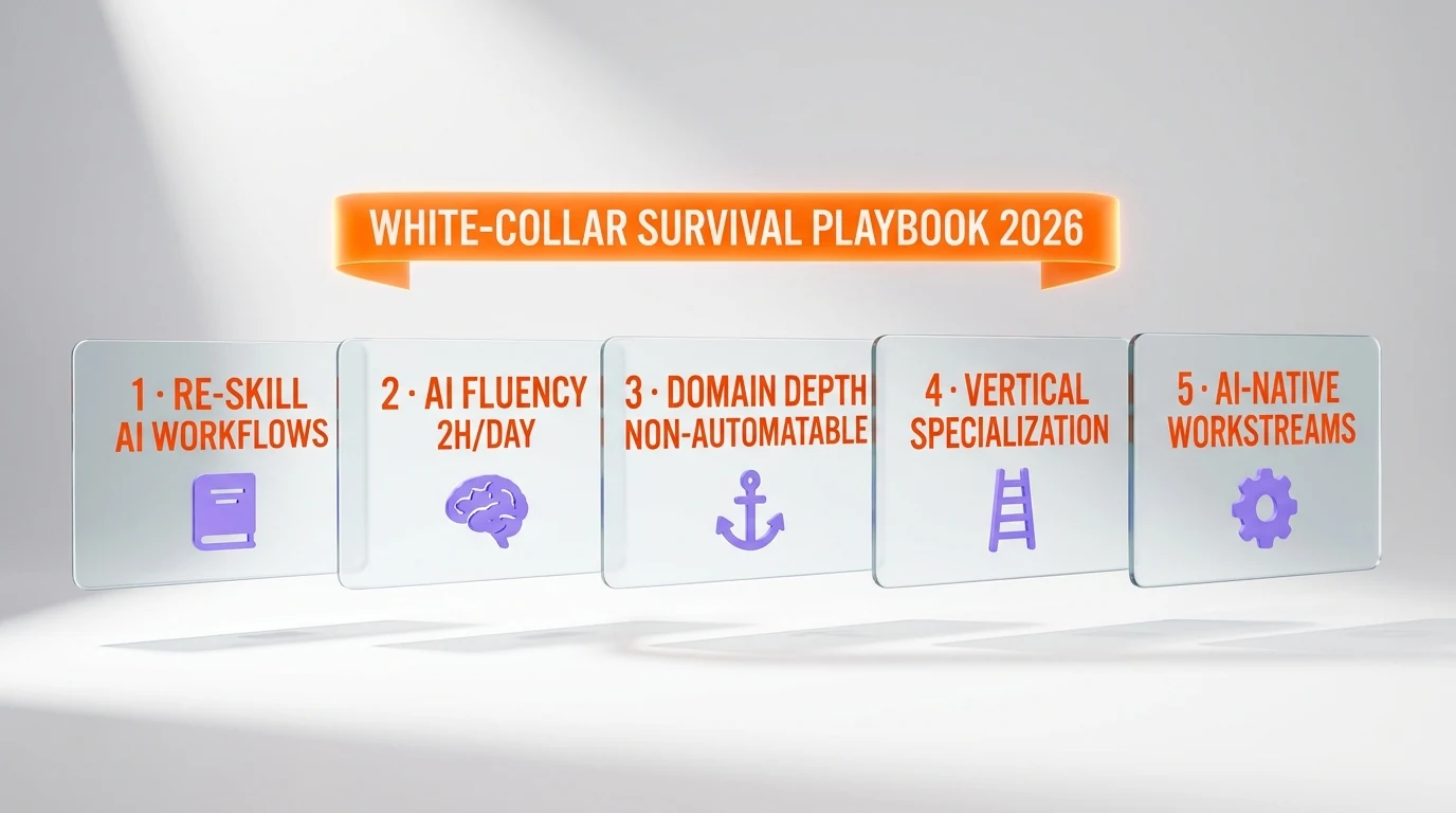 White-collar AI exposure matrix — high-risk vs resilient roles April 2026