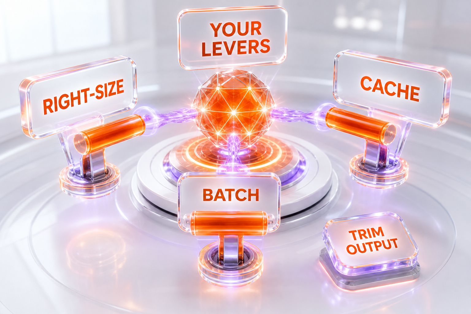 Practical levers for a user or builder — choose the right model size, cache repeated context, and batch non-urgent work