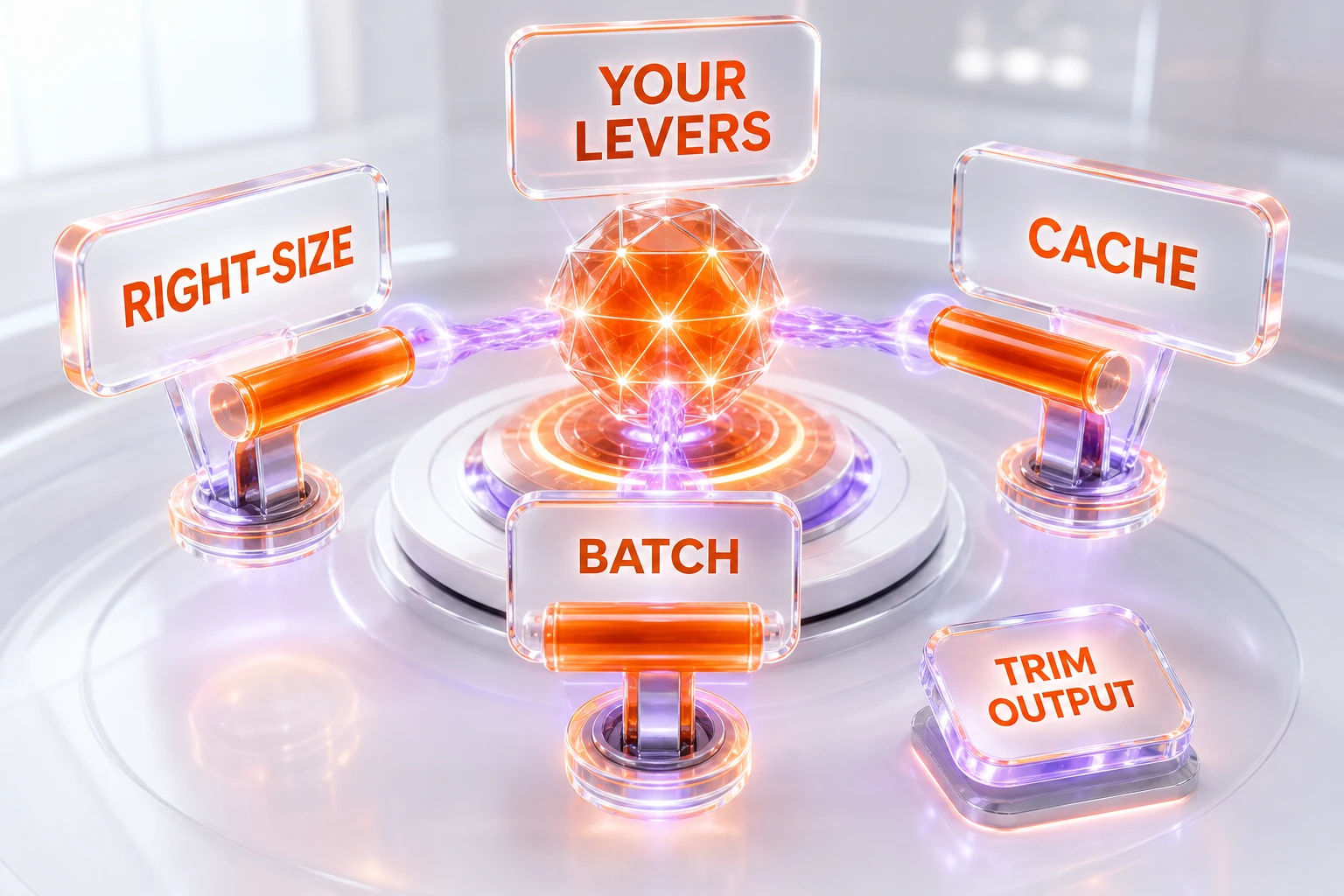Practical levers for a user or builder — choose the right model size, cache repeated context, and batch non-urgent work
