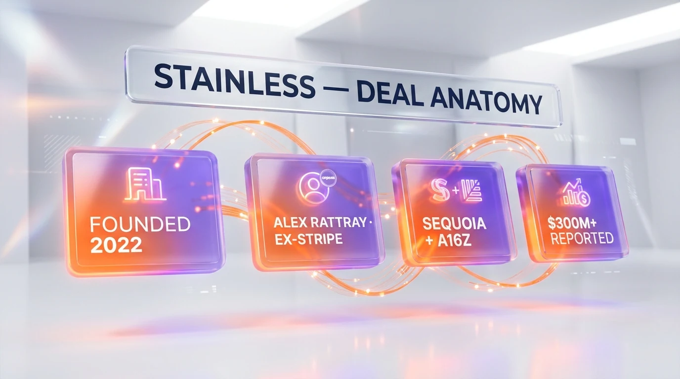 Stainless acquisition — deal facts: 2022 founding, Alex Rattray, Sequoia, a16z, $300M reported, client list