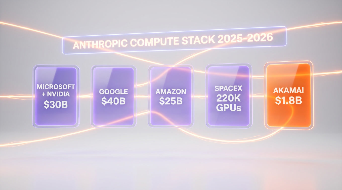 Anthropic compute partners 2026 — Akamai is the fifth major partner after Microsoft NVIDIA, Google, Amazon, SpaceX