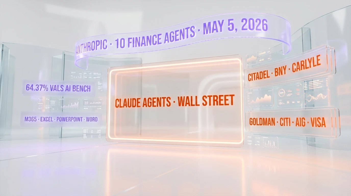 Anthropic 10 Claude finance agents launch May 5 2026 with Citadel BNY Carlyle adoption Microsoft 365 integration, news by ThePlanetTools