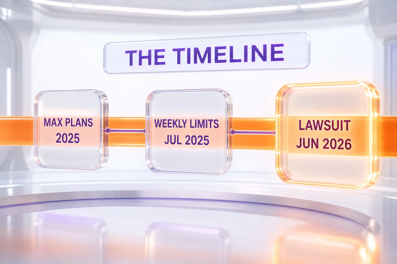 Timeline — Claude Max launch, weekly rate limits announcement, and the June 2026 lawsuit