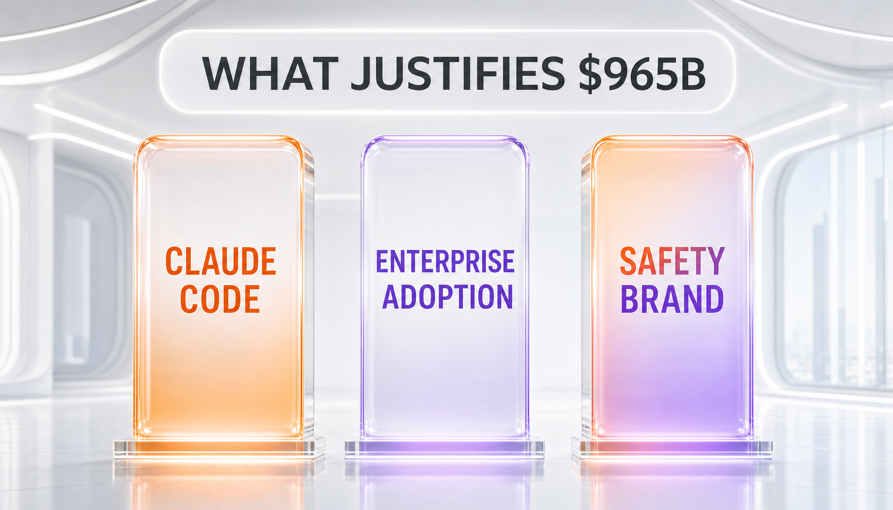 Anthropic three decisive levers — Claude Code domination, enterprise adoption, safety brand positioning — the three pillars of the $965B valuation, analysis by ThePlanetTools