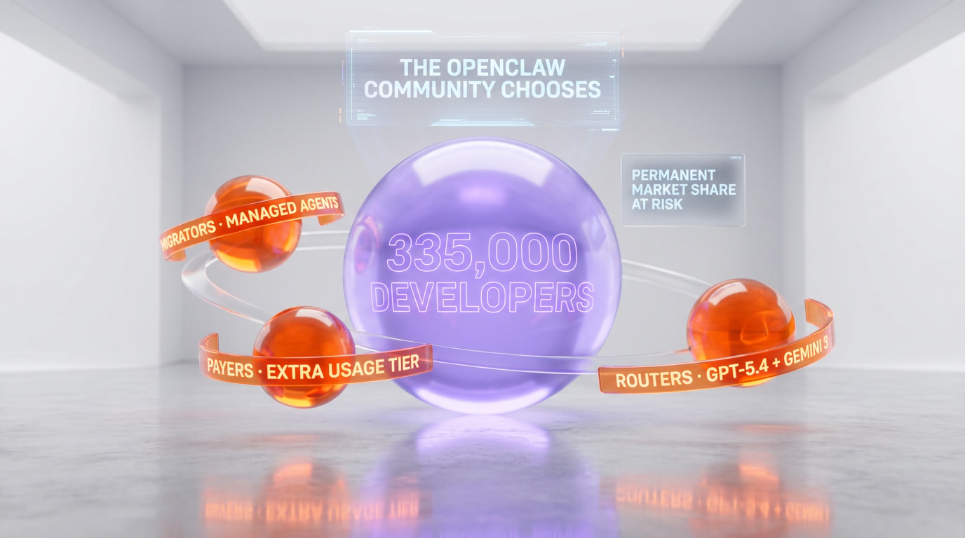 OpenClaw community of 335000 developers reacting to Anthropic Managed Agents launch