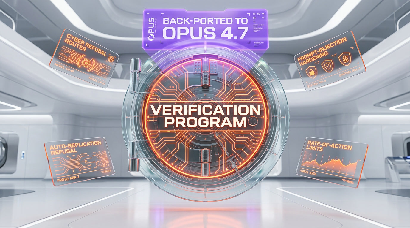 Mythos Preview cyber safeguards back-ported into Claude Opus 4.7 — Cyber Verification Program details