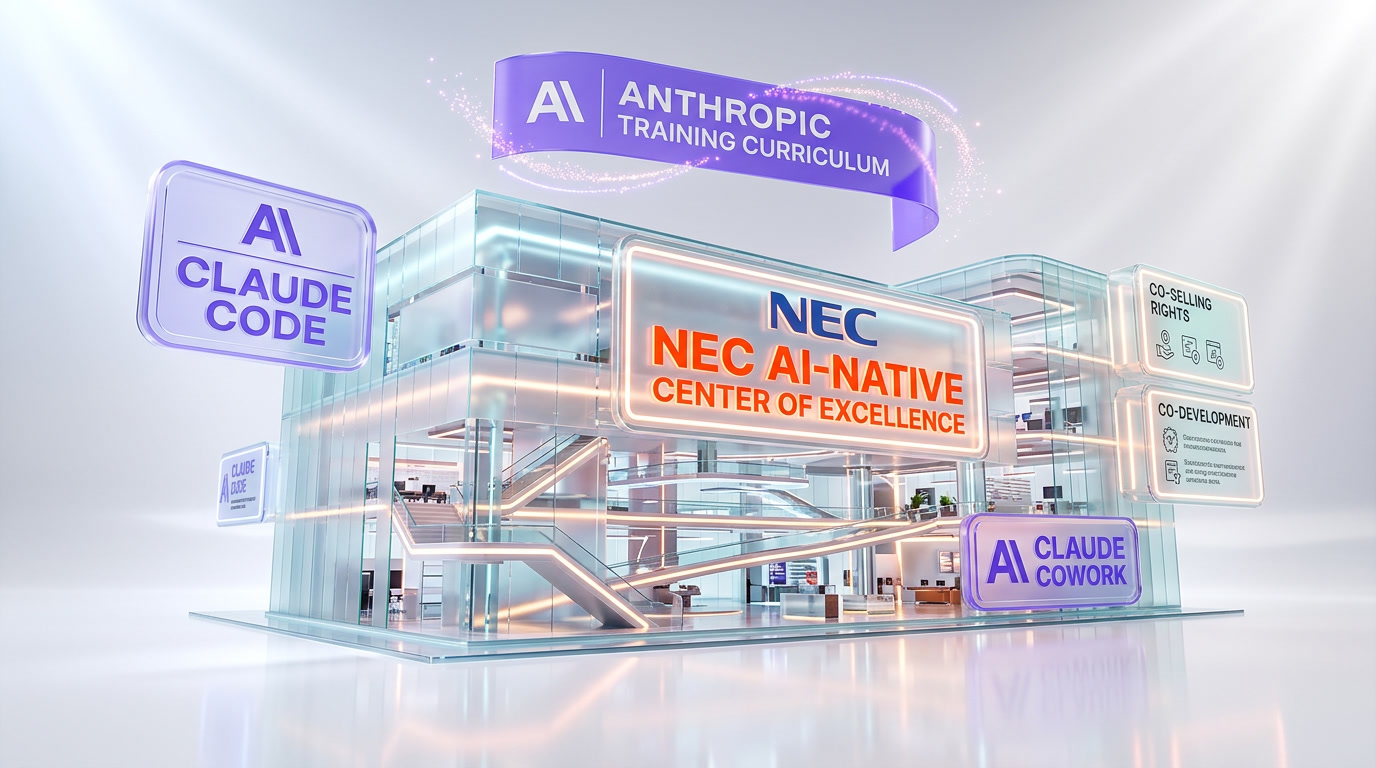 NEC AI-Native Center of Excellence training program with Anthropic training curriculum and Claude Code badges