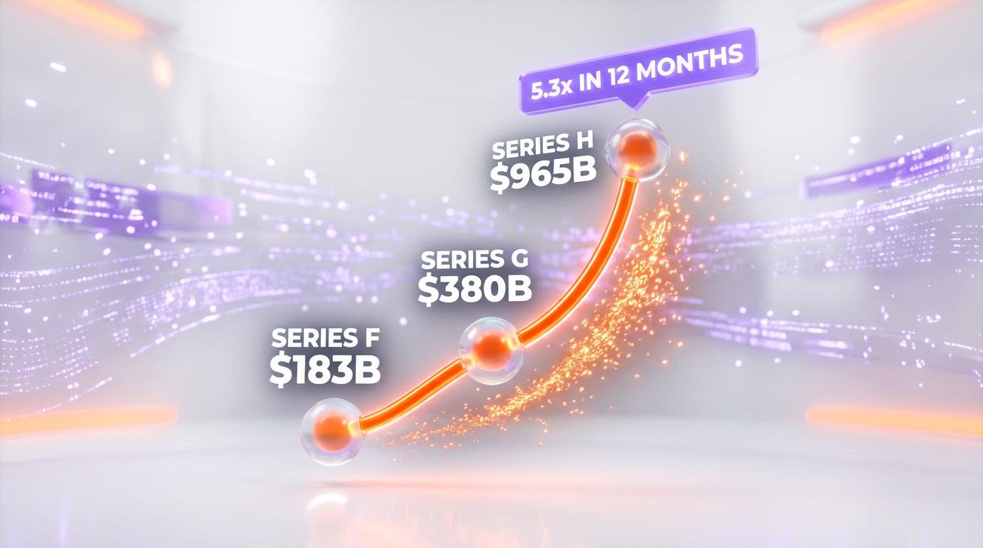 Anthropic valuation trajectory — Series F $183B, Series G $380B, Series H $965B