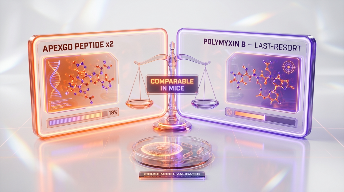 ApexGO mouse validation — two peptides comparable to polymyxin B