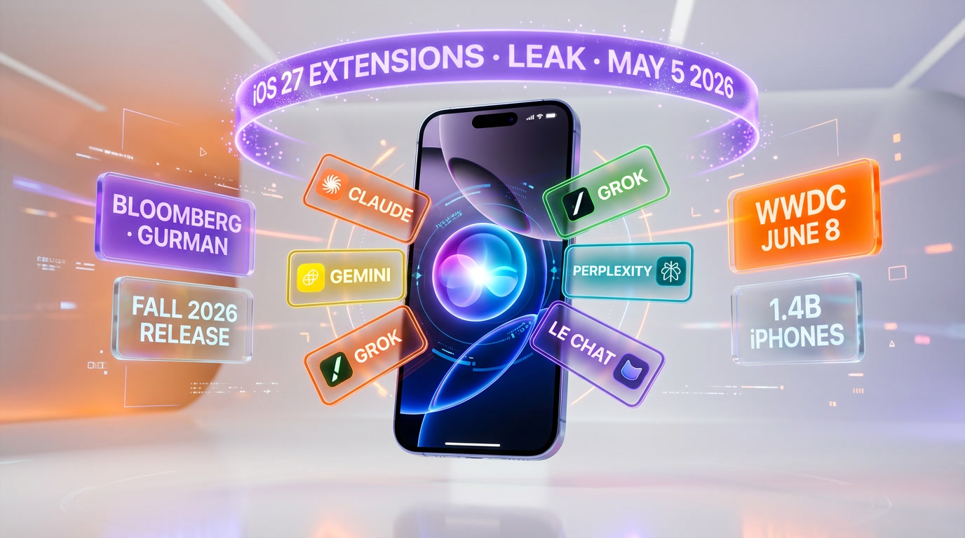 Apple iOS 27 Extensions — Leak: 5 AI Models Coming to Siri