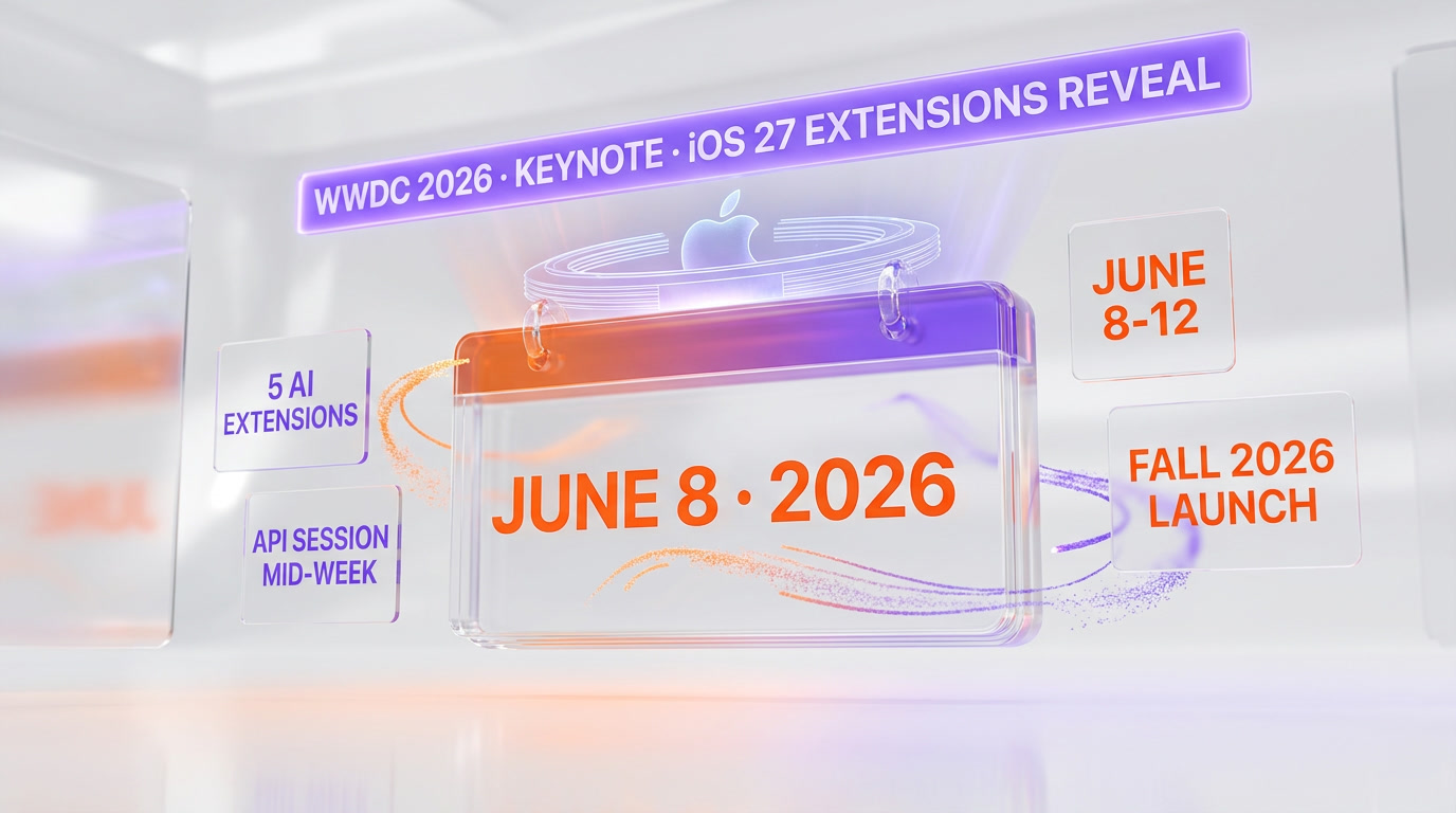 WWDC 2026 — June 8 Reveal Tease for iOS 27 Extensions