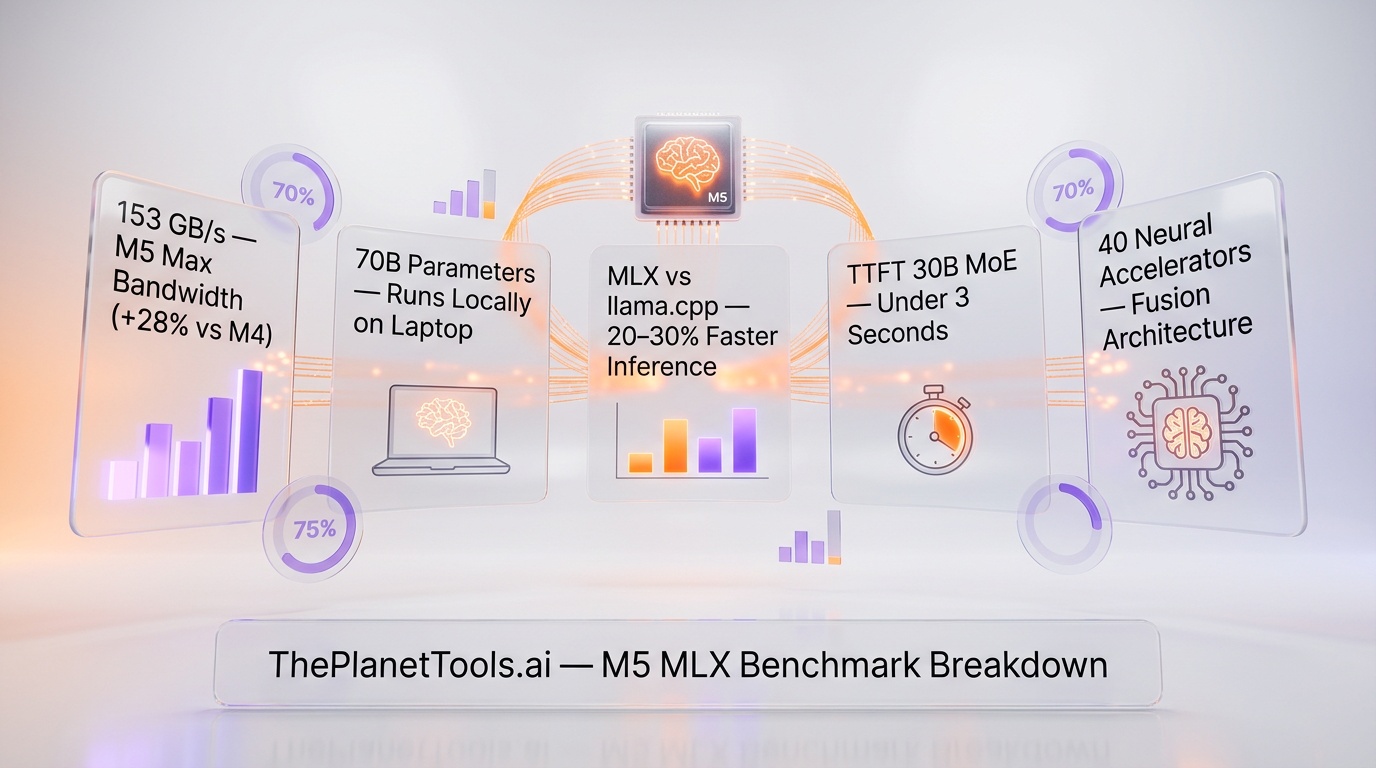 Apple Optimizes LLMs on M5 with MLX: 70B Models Go Portable — Infographic – Key Stats