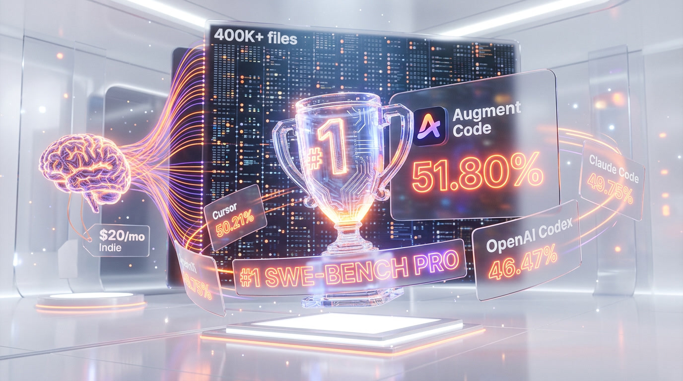 Augment Code AI coding platform — #1 on SWE-bench Pro with 51.80% score, powered by semantic Context Engine