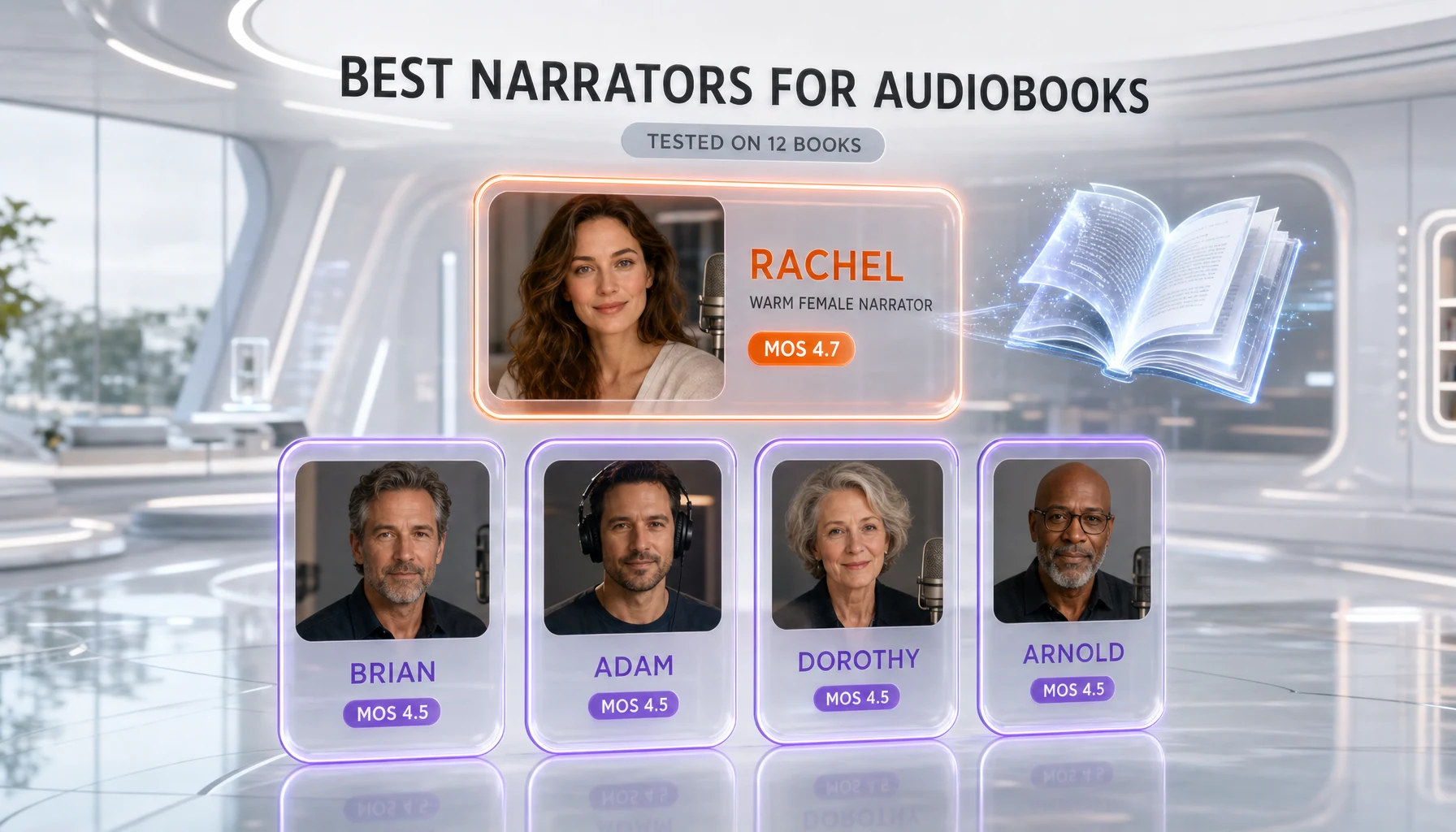 Top 5 ElevenLabs narrator voices ranked for audiobook production with consistency scores out of 5