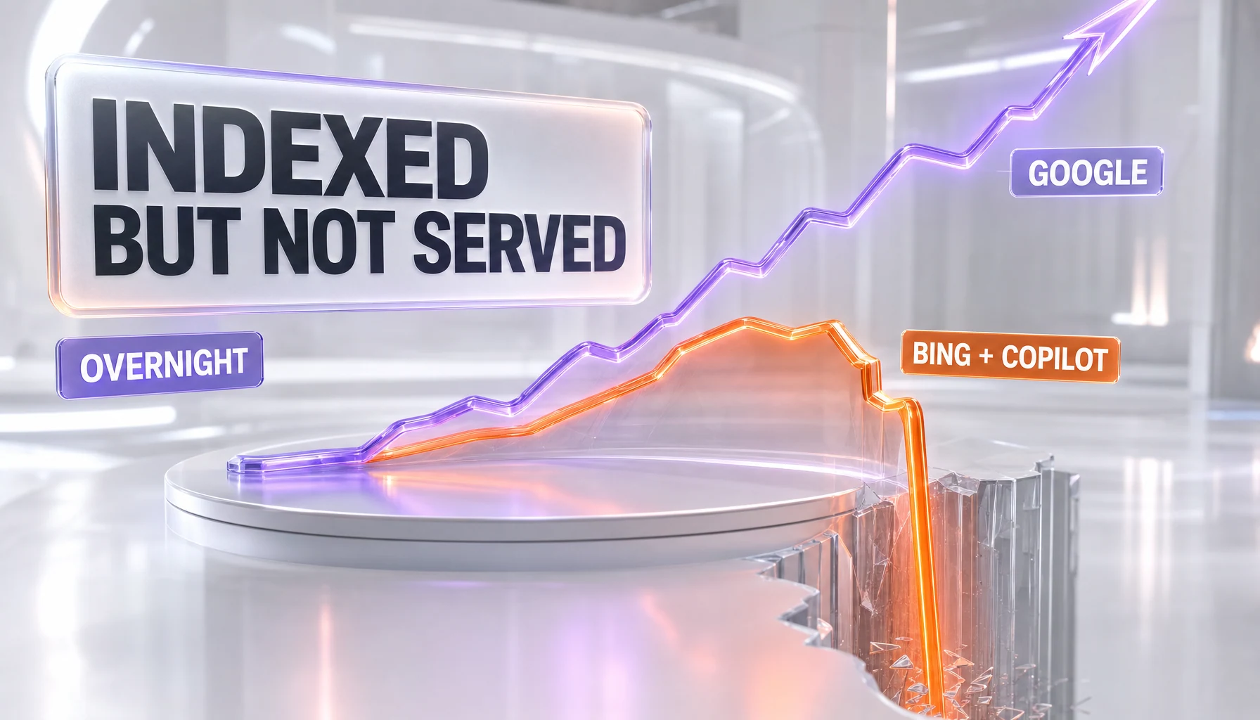 Indexed but not served — our Bing and Copilot visibility went to zero overnight while Google kept growing, May 2026