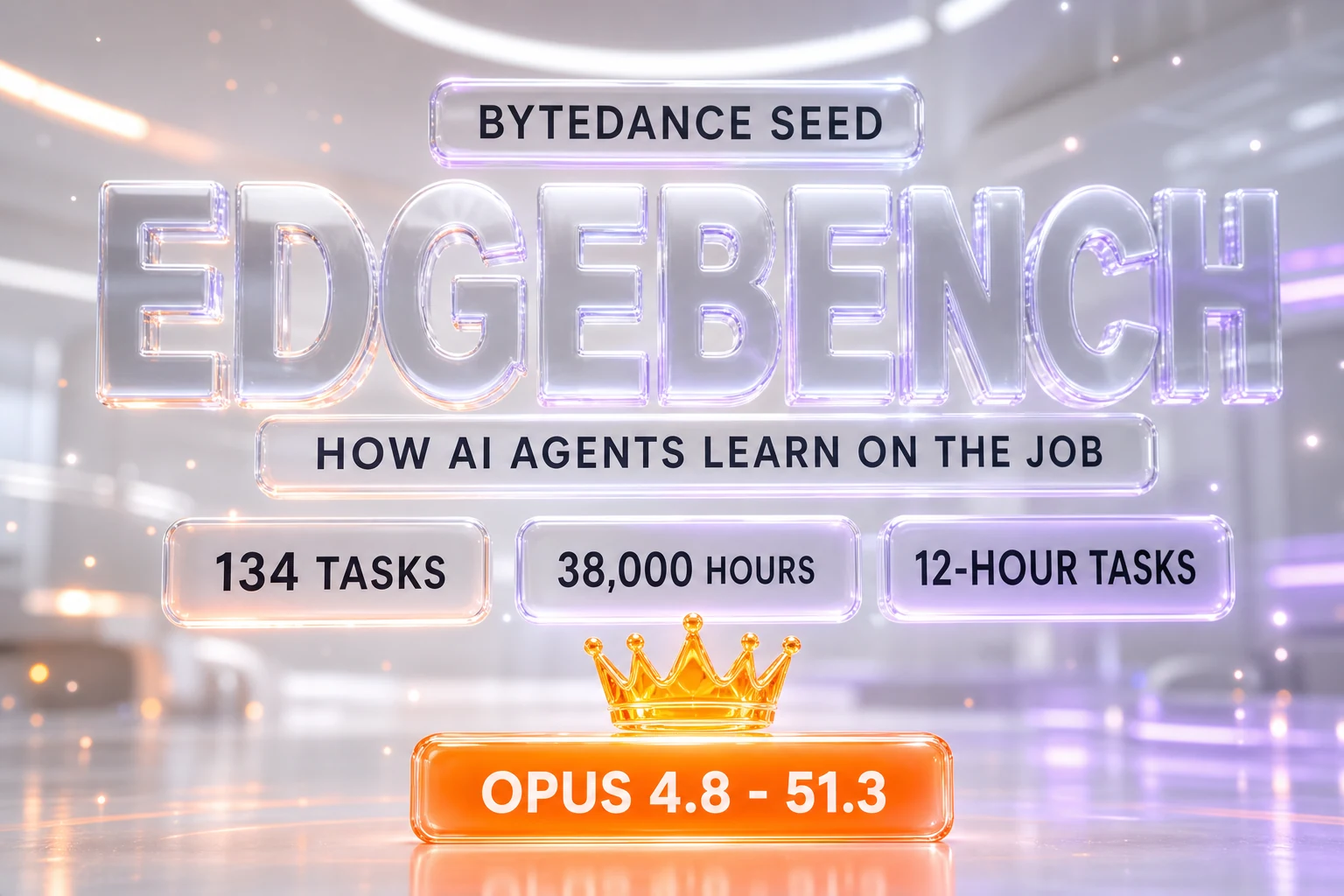 ByteDance Seed EdgeBench benchmark for how AI agents learn on the job: 134 real-world tasks, 38,000 hours of agent interaction, Claude Opus 4.8 leading at 51.3, news by ThePlanetTools
