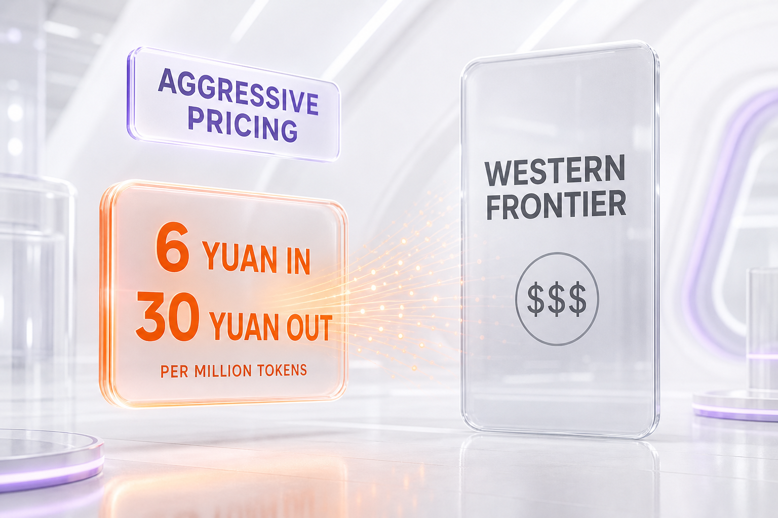 Doubao Seed 2.1 pricing versus Western frontier models — 6 yuan input and 30 yuan output per million tokens