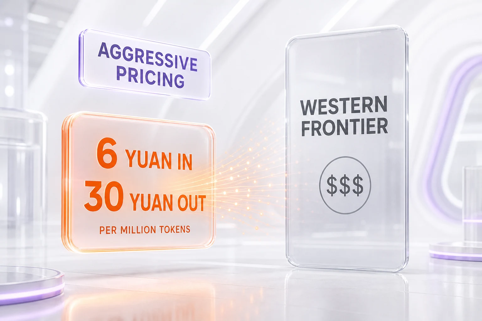 Doubao Seed 2.1 pricing versus Western frontier models — 6 yuan input and 30 yuan output per million tokens