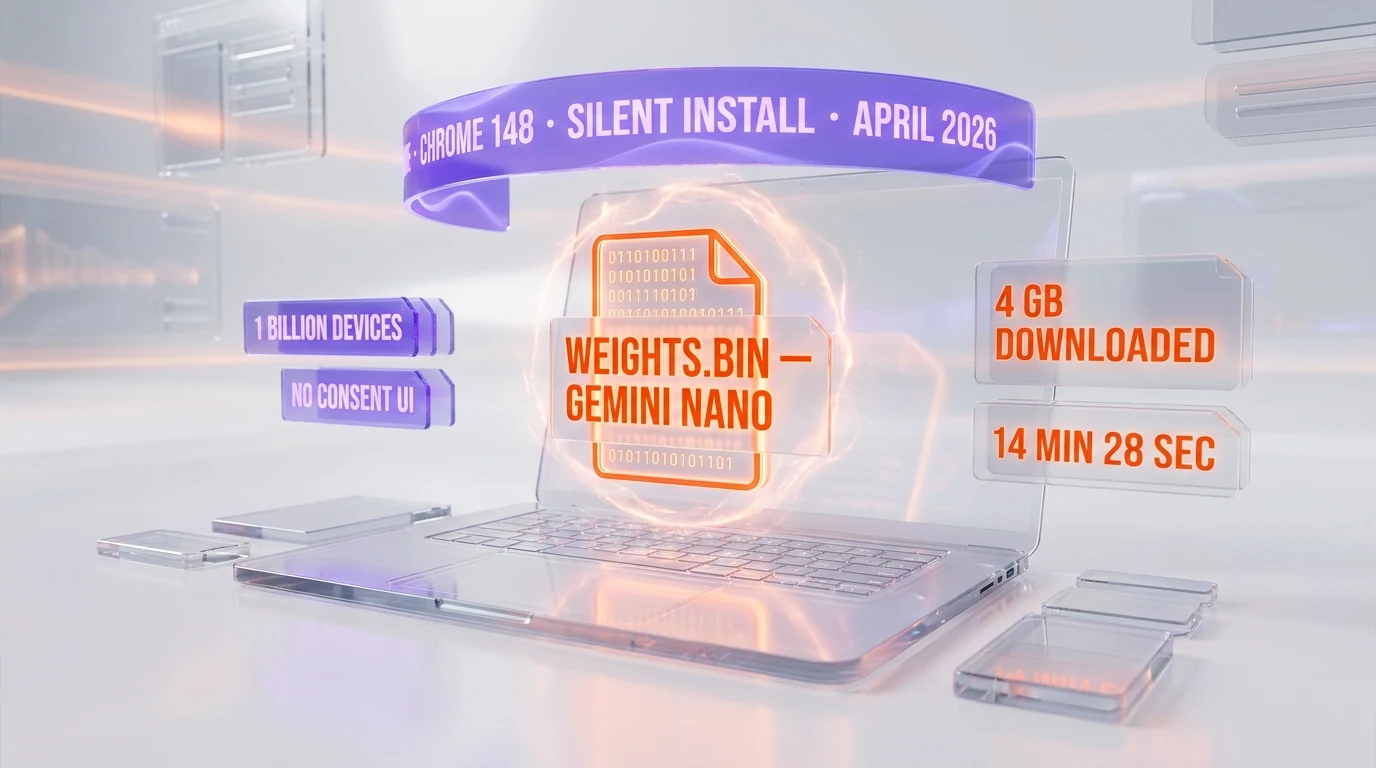 Chrome 148 silently installs a 4GB Gemini Nano AI model on 1 billion devices in 14 minutes — investigation by Alexander Hanff, news by ThePlanetTools