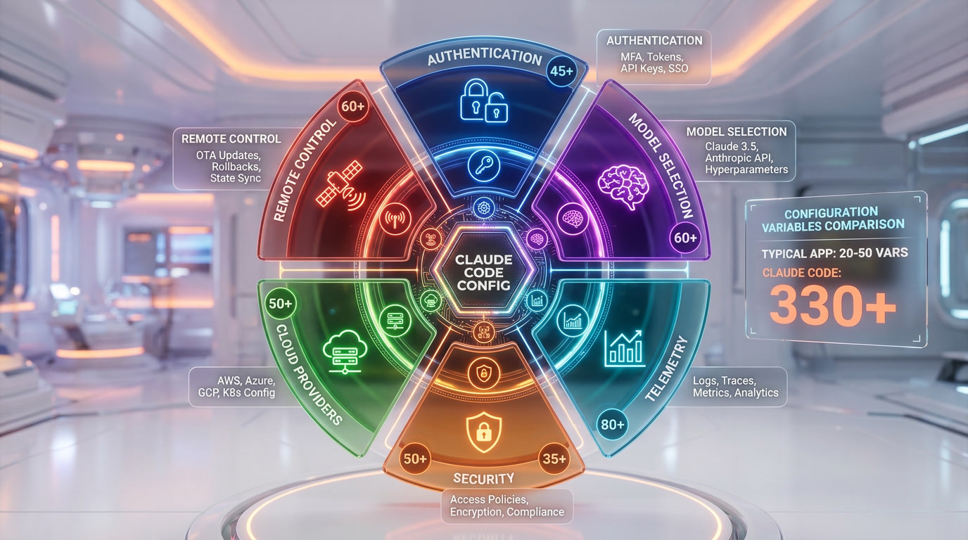 Claude Code environment variables organized by category