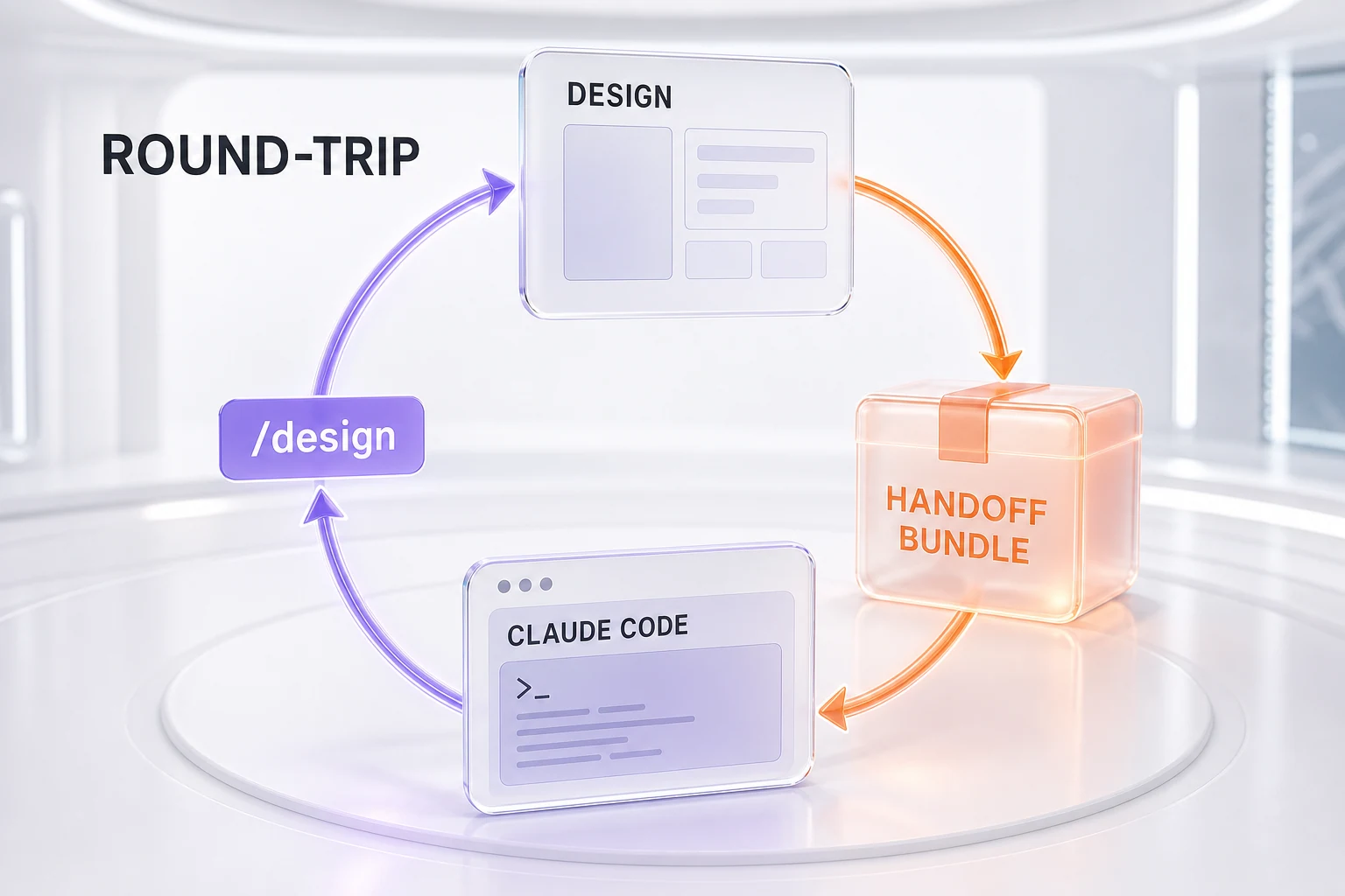 Claude Design and Claude Code round-trip: design handoff bundle to terminal, and /design command back to design