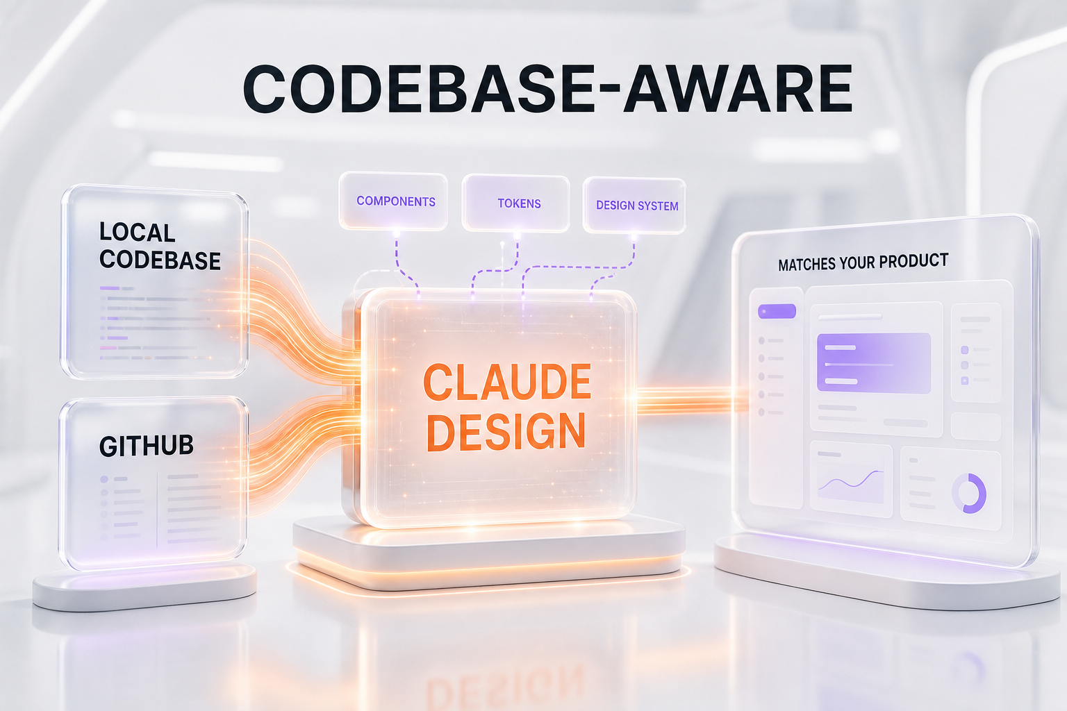 Claude Design importing a design system from a local codebase and GitHub to match an existing product