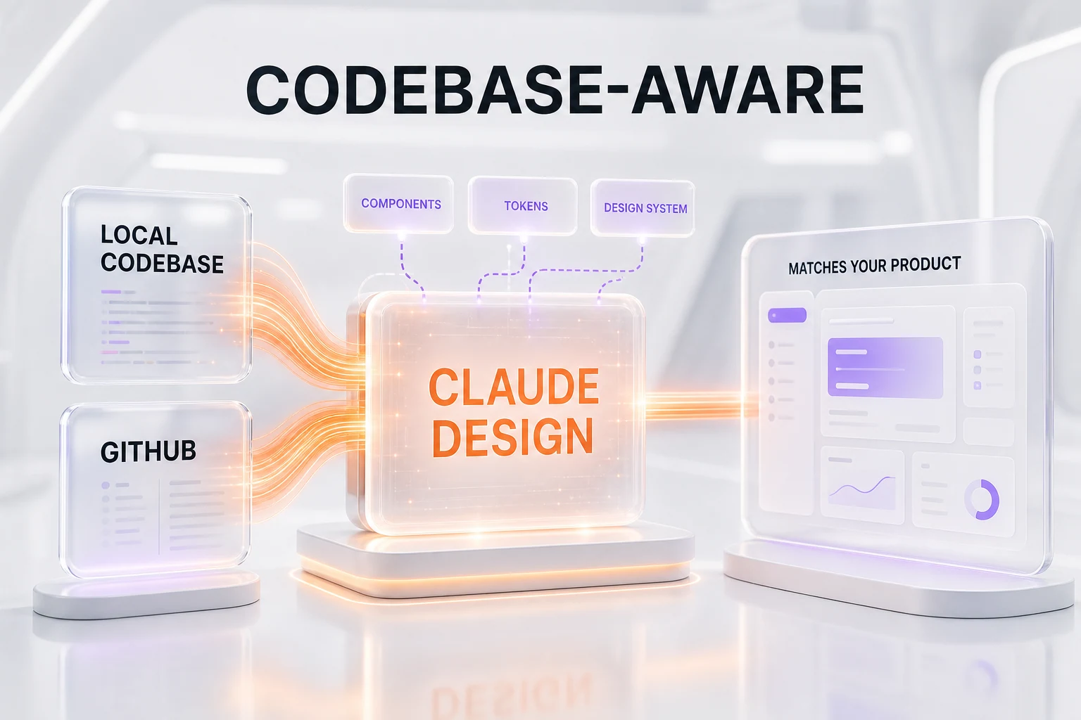 Claude Design importing a design system from a local codebase and GitHub to match an existing product