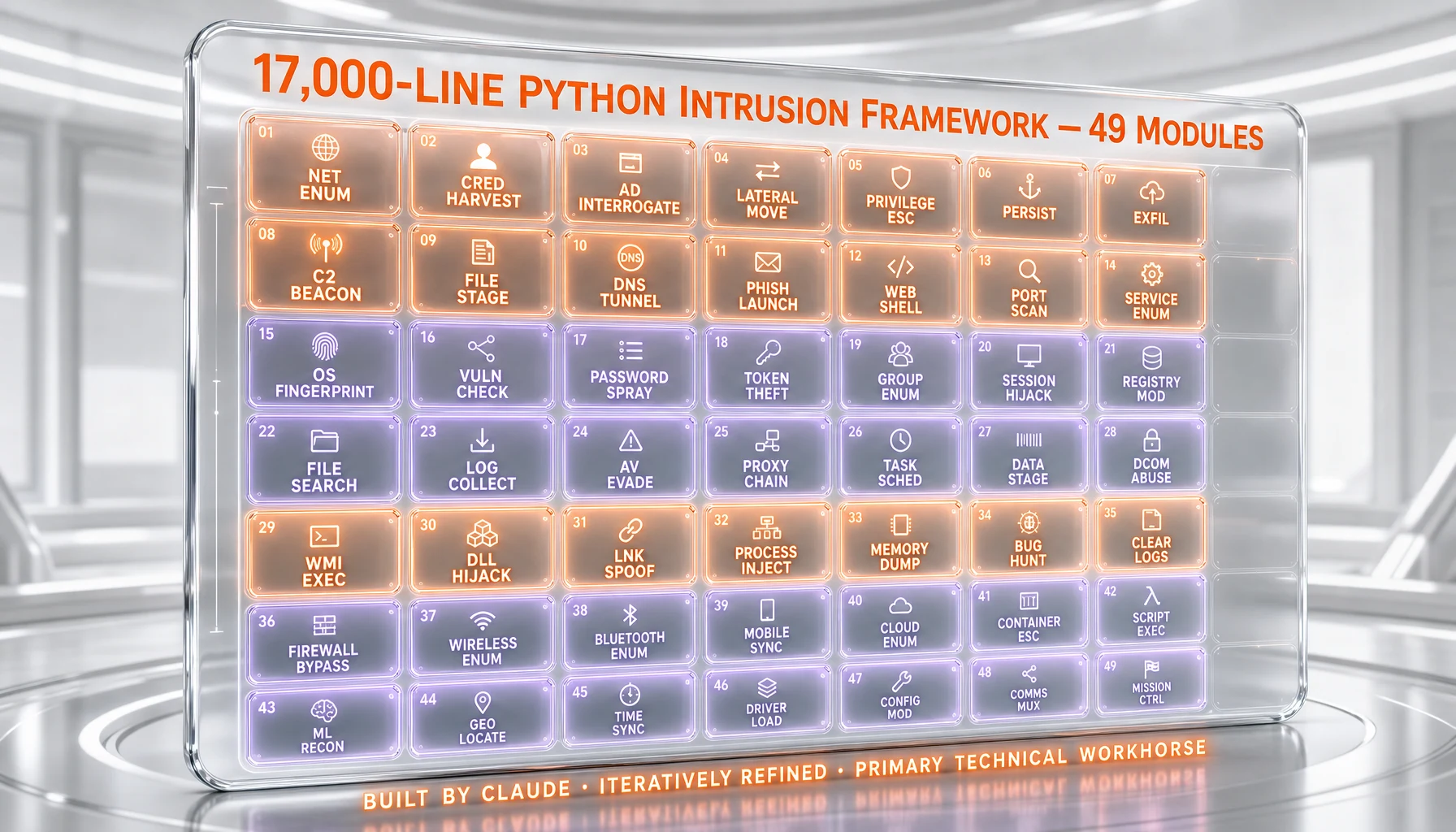 BACKUPOSINT v9.0 APEX PREDATOR — 17,000 line Python framework, 49 modules anatomy