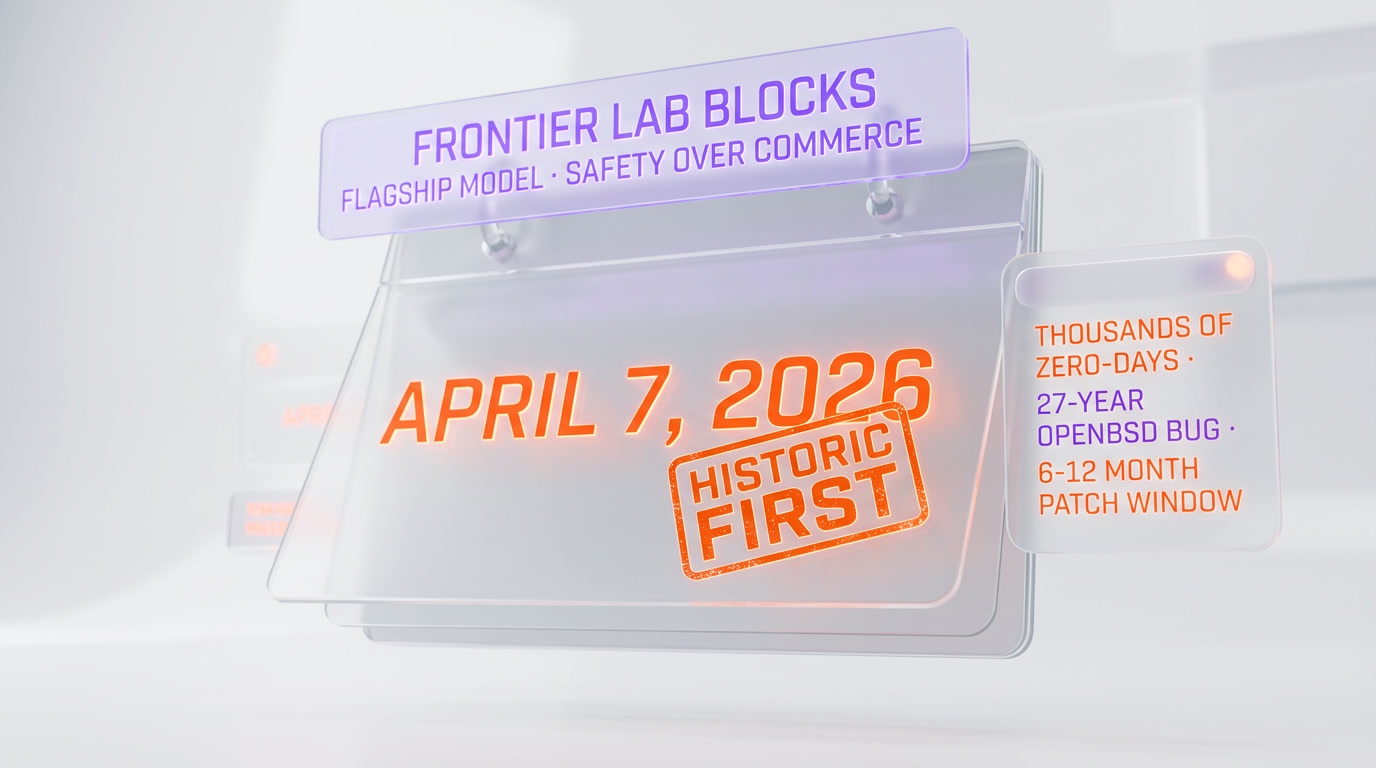 April 7, 2026 — a historic first: a frontier lab blocks its flagship model for safety, not commerce