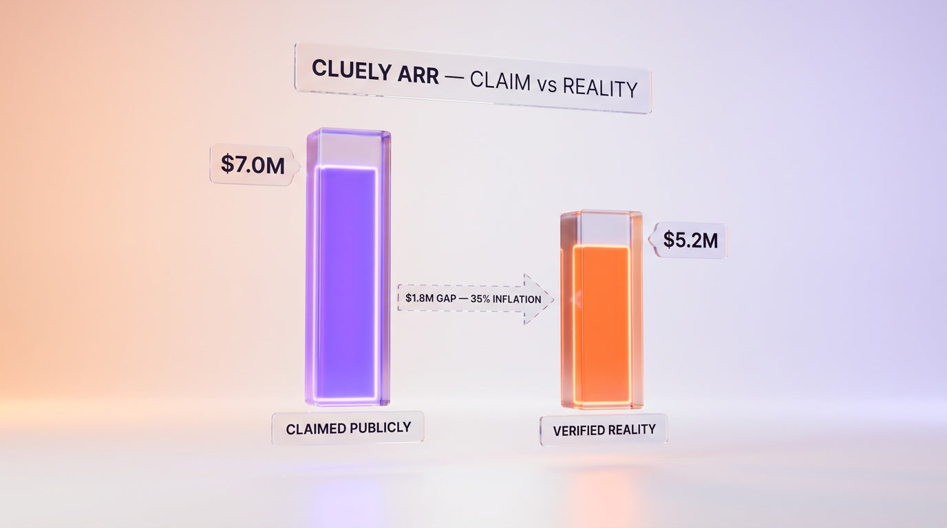 Cluely ARR comparison — $7M claimed publicly versus $5.2M verified, 35 percent inflation gap, ThePlanetTools analysis