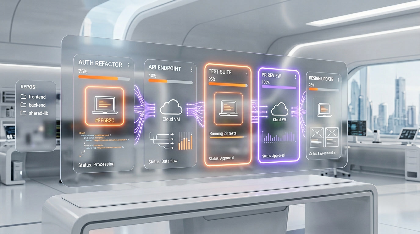 Cursor 3 Agents Window — Parallel AI agents running side by side