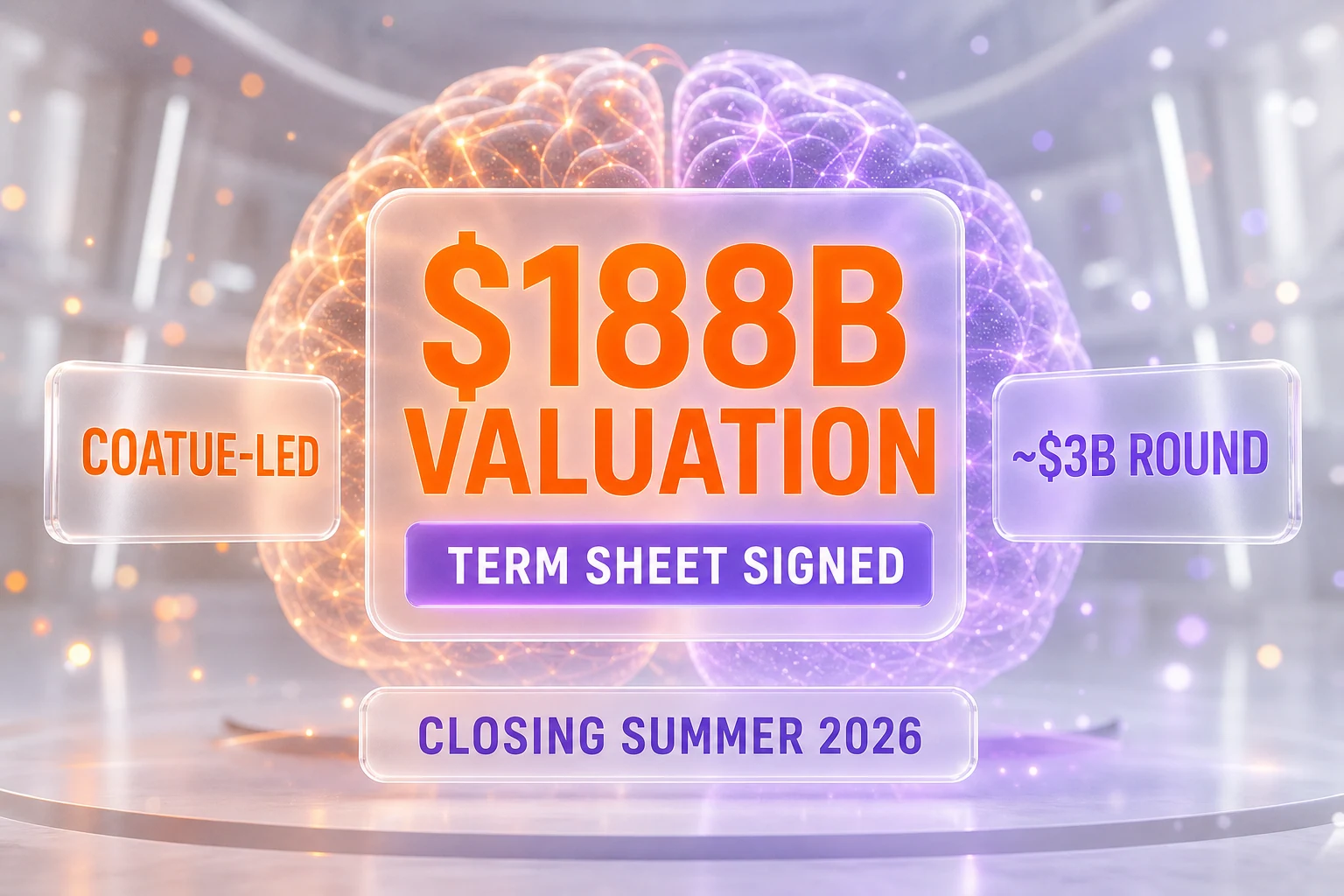 Databricks $188 billion valuation — Coatue-led term sheet signed, round closing summer 2026 — illustration
