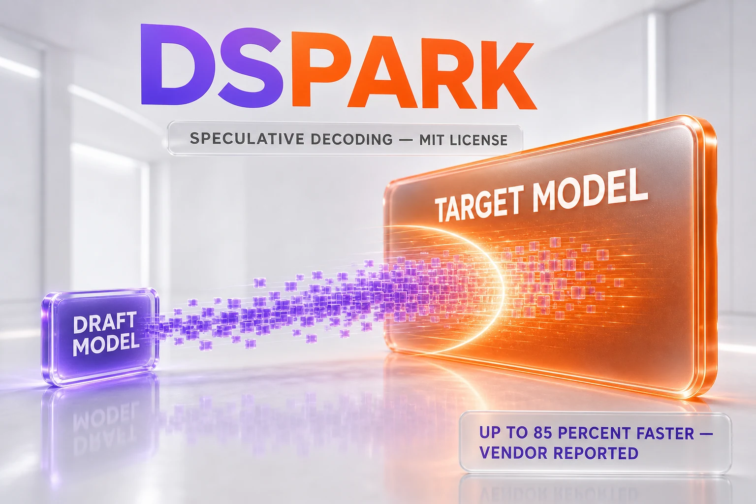 DeepSeek DSpark — an open-source speculative decoding framework that DeepSeek reports makes generation 60 to 85 percent faster per user
