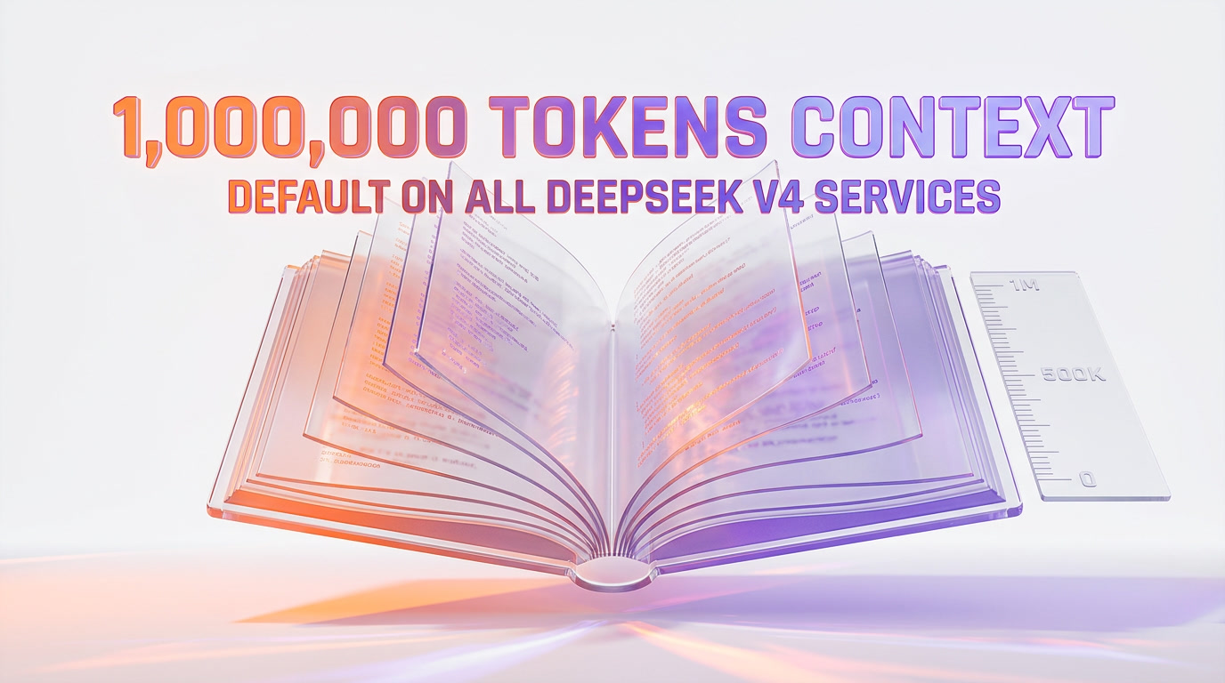 DeepSeek V4 — 1 million tokens context default across all official services