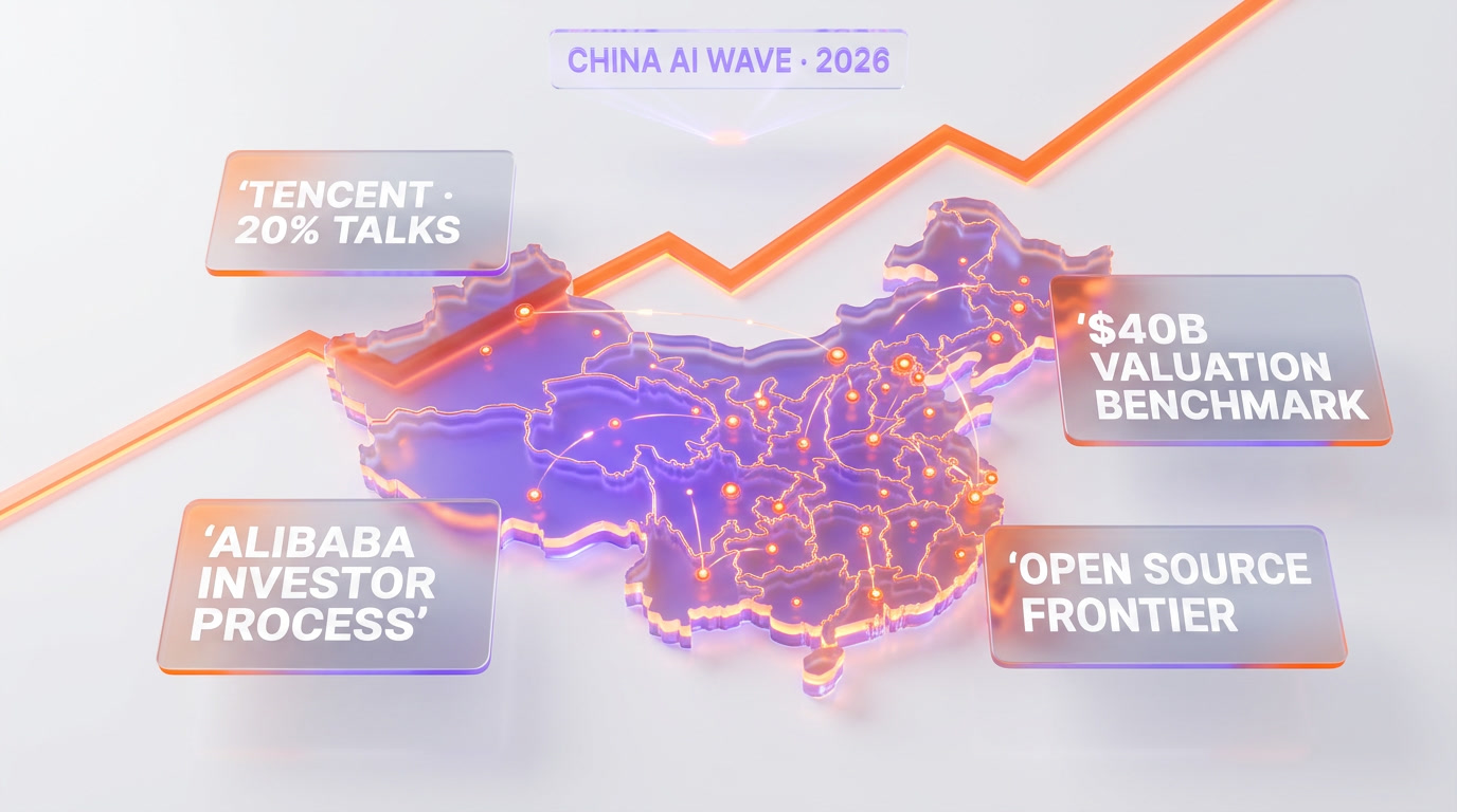 China AI wave — DeepSeek Tencent Alibaba investment talks $40B valuation benchmark