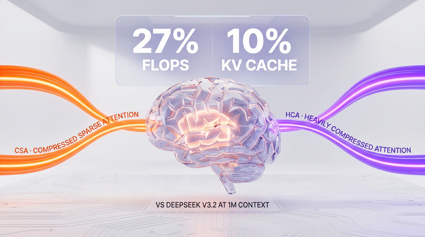 DeepSeek V4 Hybrid Attention Architecture — CSA and HCA cutting FLOPs and KV cache