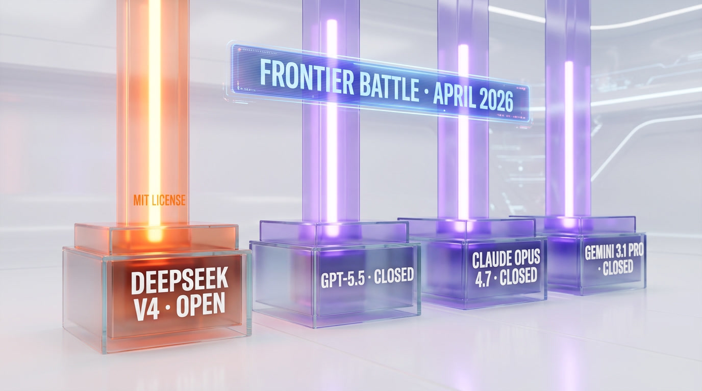DeepSeek V4 vs GPT-5.5 vs Claude Opus 4.7 vs Gemini 3.1 Pro benchmark comparison