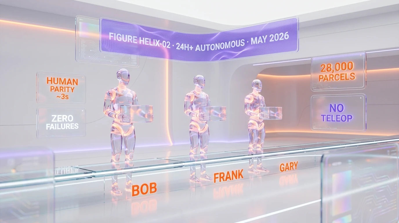 Figure Helix-02 — first 24-hour-plus humanoid run with no teleoperation, May 2026