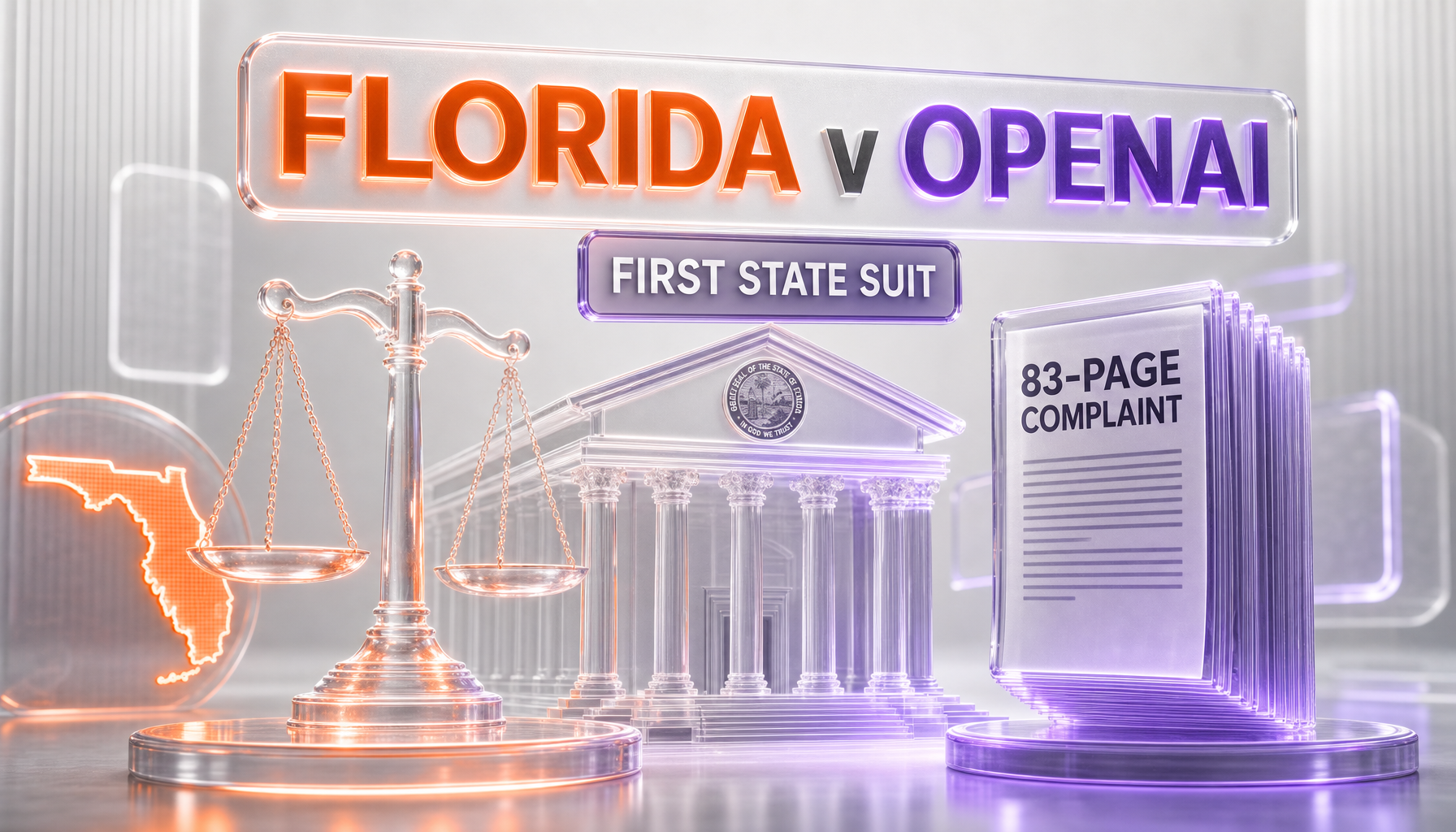 Florida v OpenAI — Florida becomes the first US state to file an 83-page consumer-protection and product-liability lawsuit naming OpenAI and Sam Altman