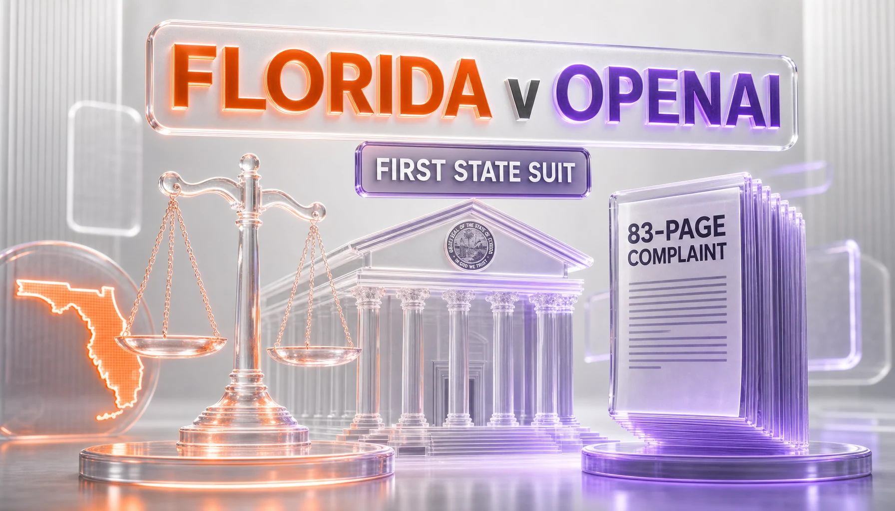Florida v OpenAI — Florida becomes the first US state to file an 83-page consumer-protection and product-liability lawsuit naming OpenAI and Sam Altman