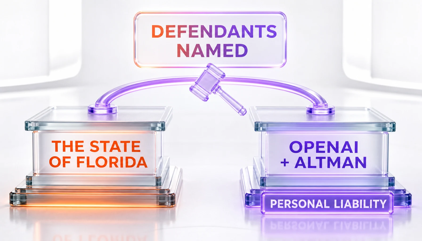 Florida names two defendants in its consumer-protection suit — the State of Florida versus OpenAI and CEO Sam Altman, who is named in his personal capacity