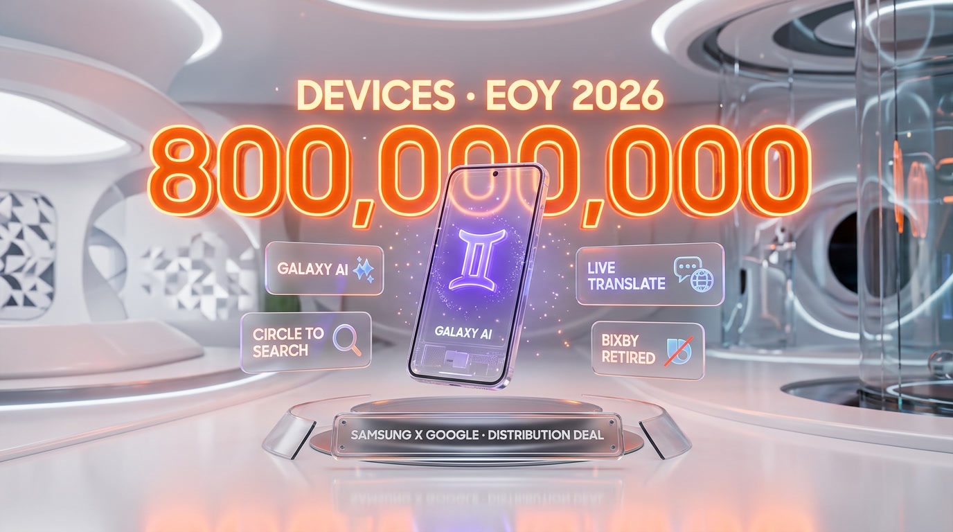 Samsung 800 million devices with Gemini integrated by end of 2026 — Google Samsung distribution deal