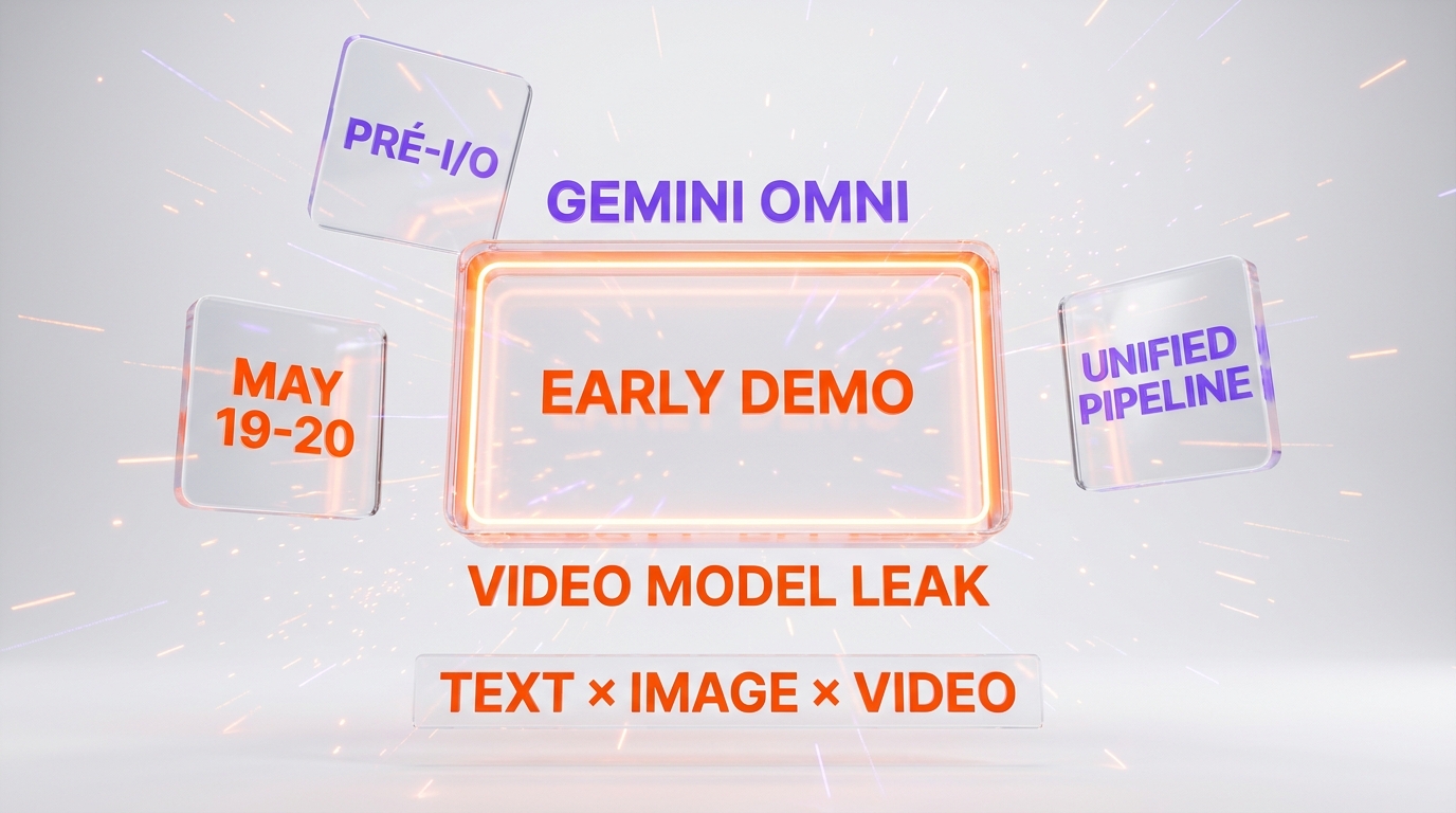 Gemini Omni leak — a video model surfaced in the Gemini app 8 days before Google I/O 2026 with early demos including a chalkboard math proof and a Will Smith spaghetti redux