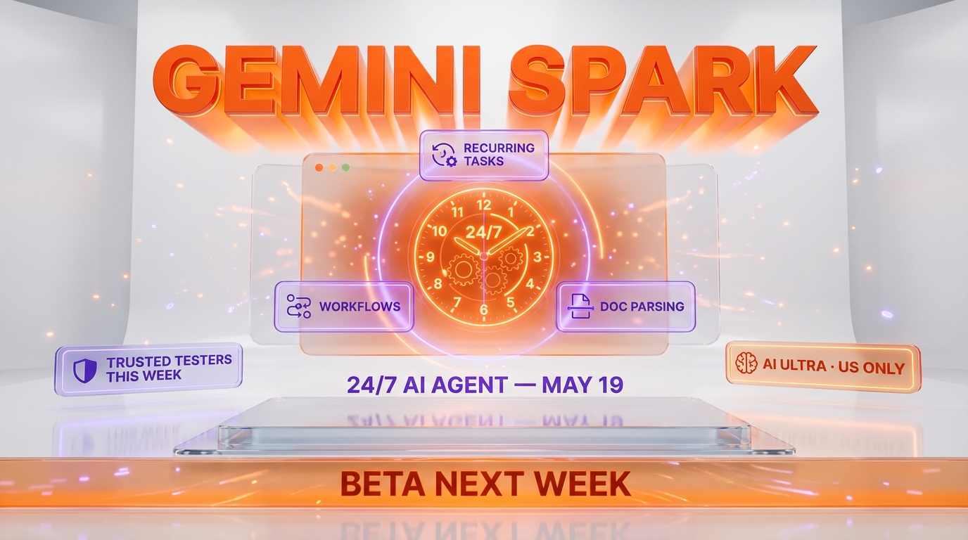 Gemini Spark 24/7 autonomous AI agent launched May 19 at Google I/O 2026 — Beta for US Google AI Ultra next week