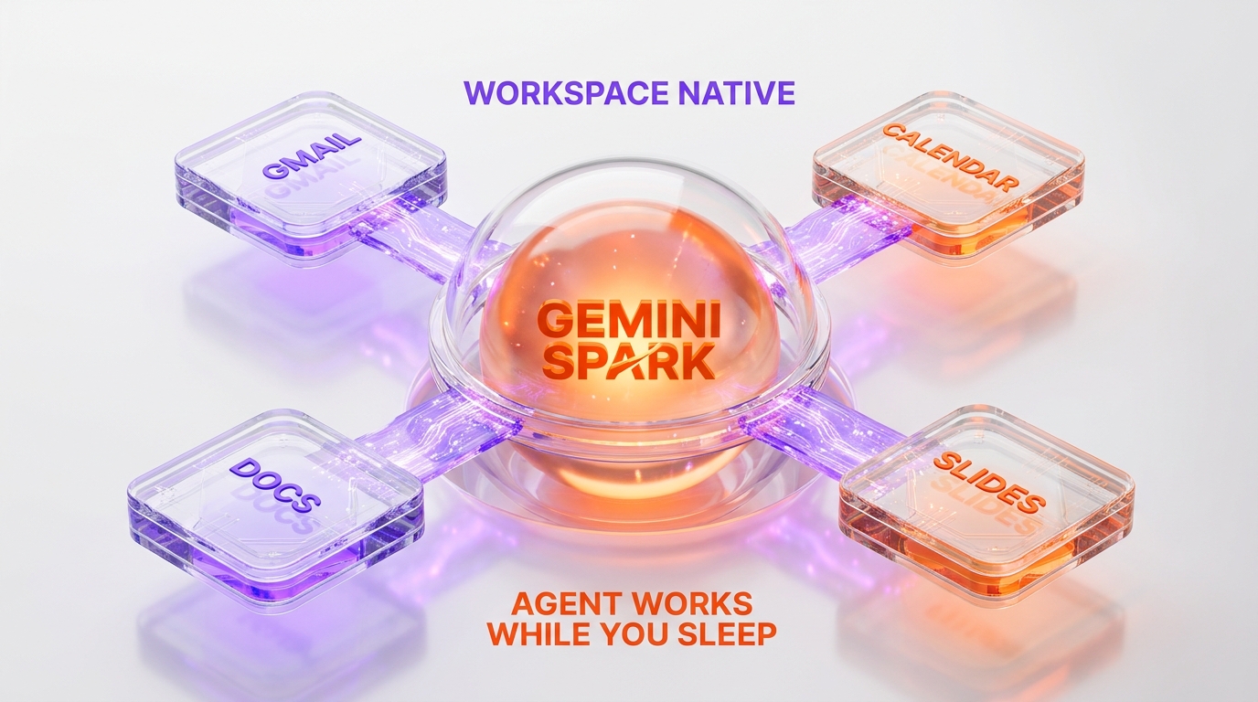 Gemini Spark native Workspace integration — Gmail, Calendar, Docs, Slides as connected agent surfaces