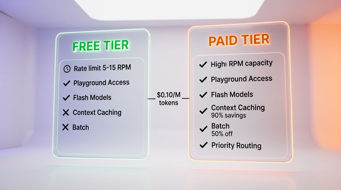 Google AI Studio Free vs Paid Tier